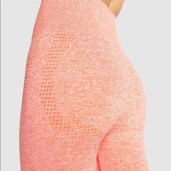 GymShark Vital Seamless Legging in Orange Marl - Picture 6 of 10